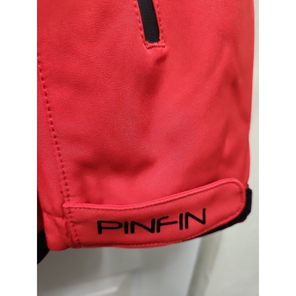 PinFin Black Windbreaker High Tech Jacket Mens Medium Red - Picture 5 of 8